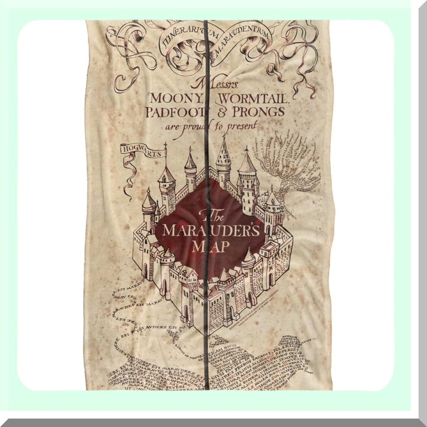 Marauder's Map Silky Soft Throw Blanket - Officially Licensed Harry Potter Cozy 36" x 58"