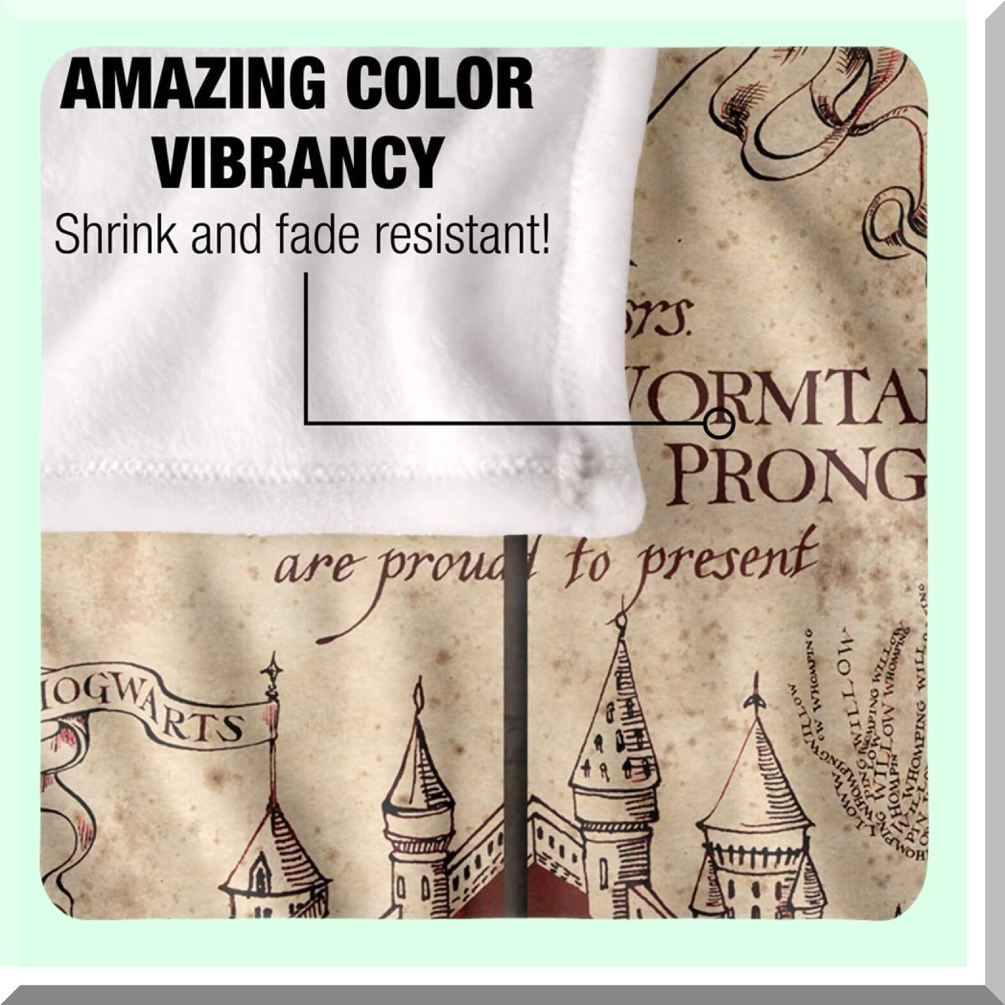 Marauder's Map Silky Soft Throw Blanket - Officially Licensed Harry Potter Cozy 36" x 58"