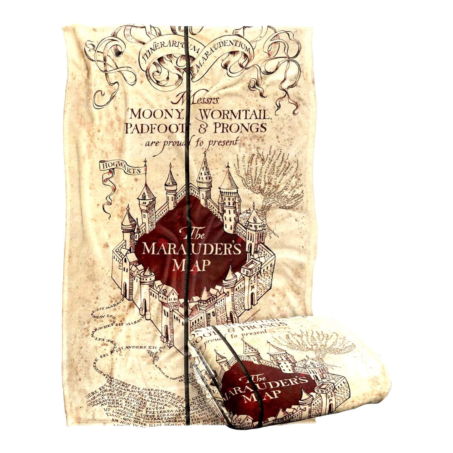 Marauder's Map Silky Soft Throw Blanket - Officially Licensed Harry Potter Cozy 36" x 58"