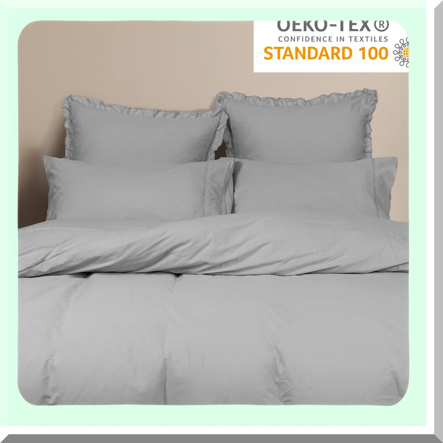 UltraSoft Cotton Pillowcase Set - Queen Size 2 Pack 20" X 30" - Decorative Grey Pillow Shams - No Insert Needed - Breathable Bedding Pillow Covers