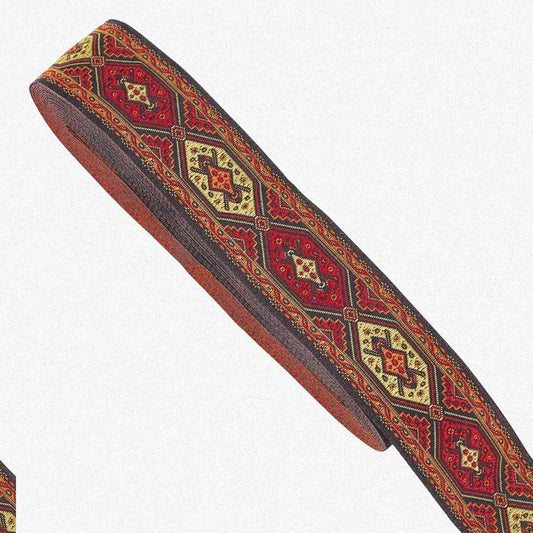 10 Yards Ethnic Style Jacquard Ribbon 1-1/8 inch Camel
