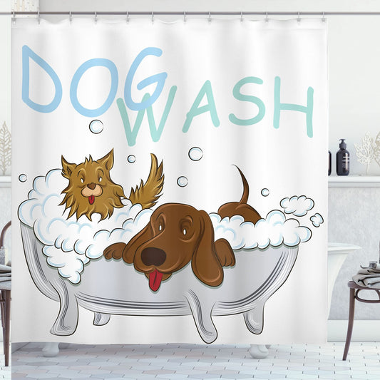 Cartoon Dogs Shower Curtain 69x70 Inches