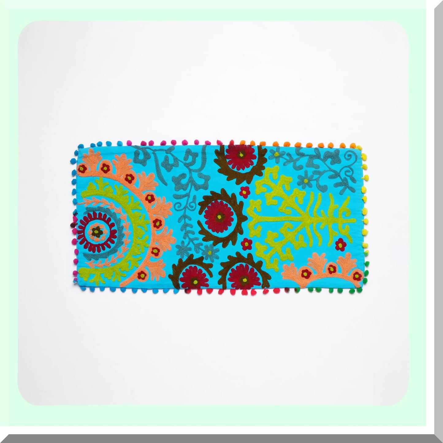 Boho Floral Cotton Suzani Pillow Covers - Set of 2 Decorative Throw Cushion Covers for Sofa, Couch, Bed - Home Decor New Year Special