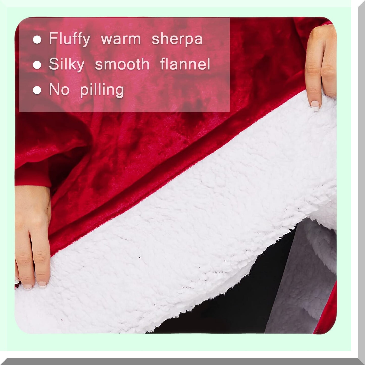 CozySherpa Hoodie Blanket - Ultra Soft, Oversized Sweatshirt with Big Pocket for Men, Women, and Teens in Burgundy