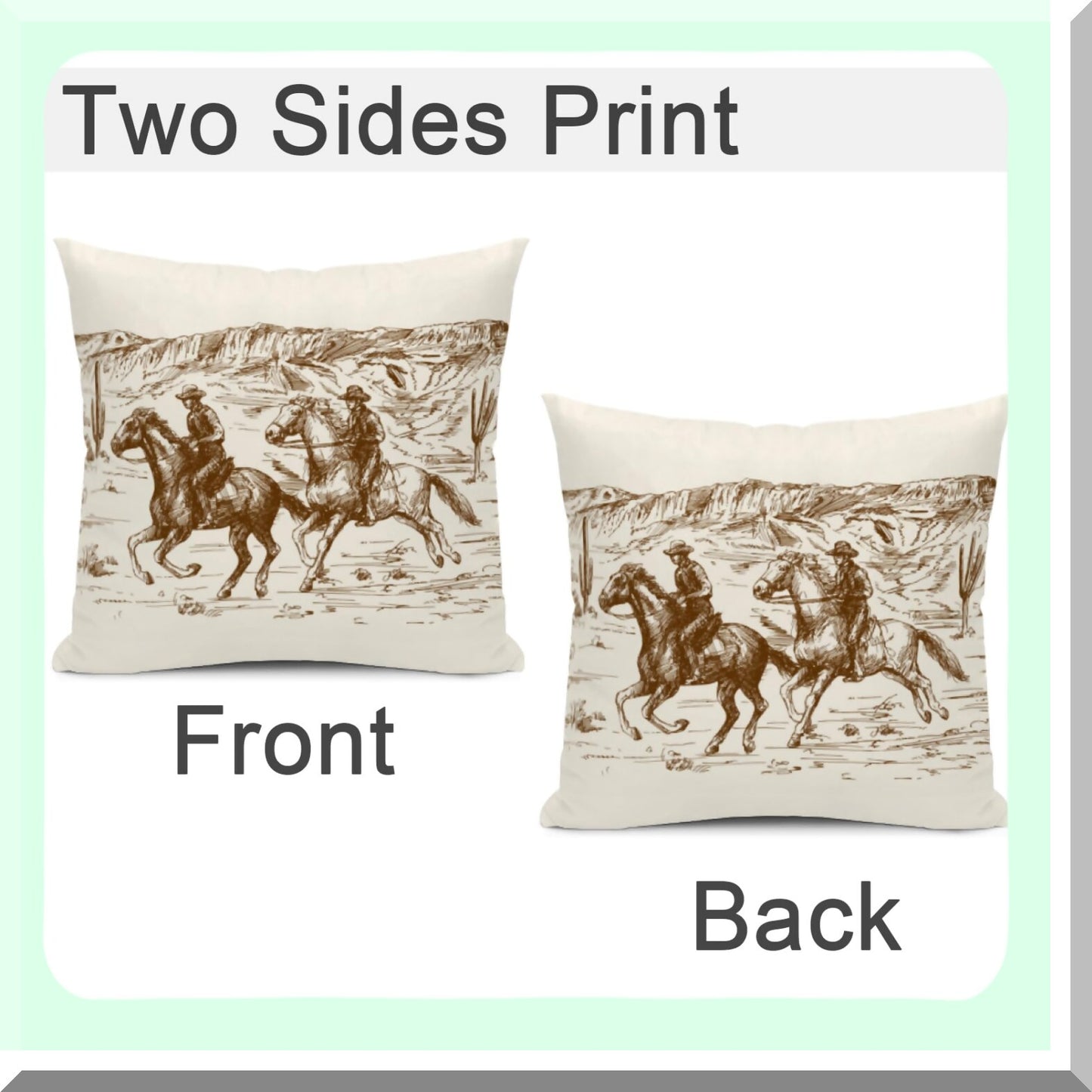 Cowboy Chic Pillowcase Set - 18x18 Inch Western Throw Pillow Covers for Home Decor - Soft & Durable Cushion Cover for Bed, Sofa, Couch - 2 Pack