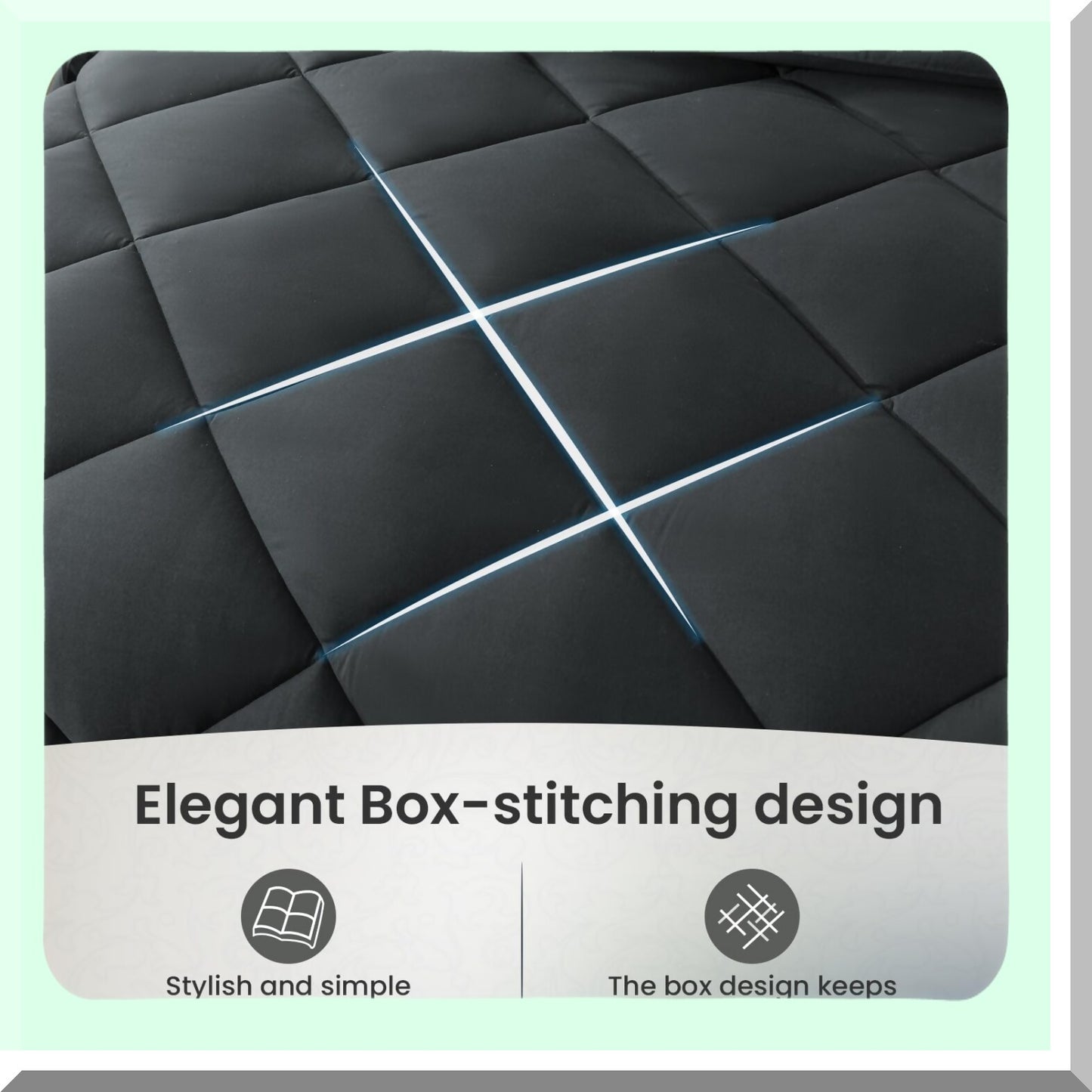 Luxury Comfort 7-Piece Bedding Set - Queen Size Dark Grey Bed in a Bag with Soft Quilted Lightweight Comforter, Flat Sheet, Fitted Sheet, 2 Pillow Shams, 2 Pillowcases - All Season Bedding