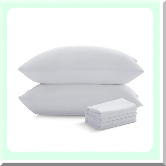 Luxury PlushCool Cooling Pillows - 2 Pack Soft Supportive Bed Pillows for Side Back Stomach Sleepers - Breathable Removable Cover - White 2 Count