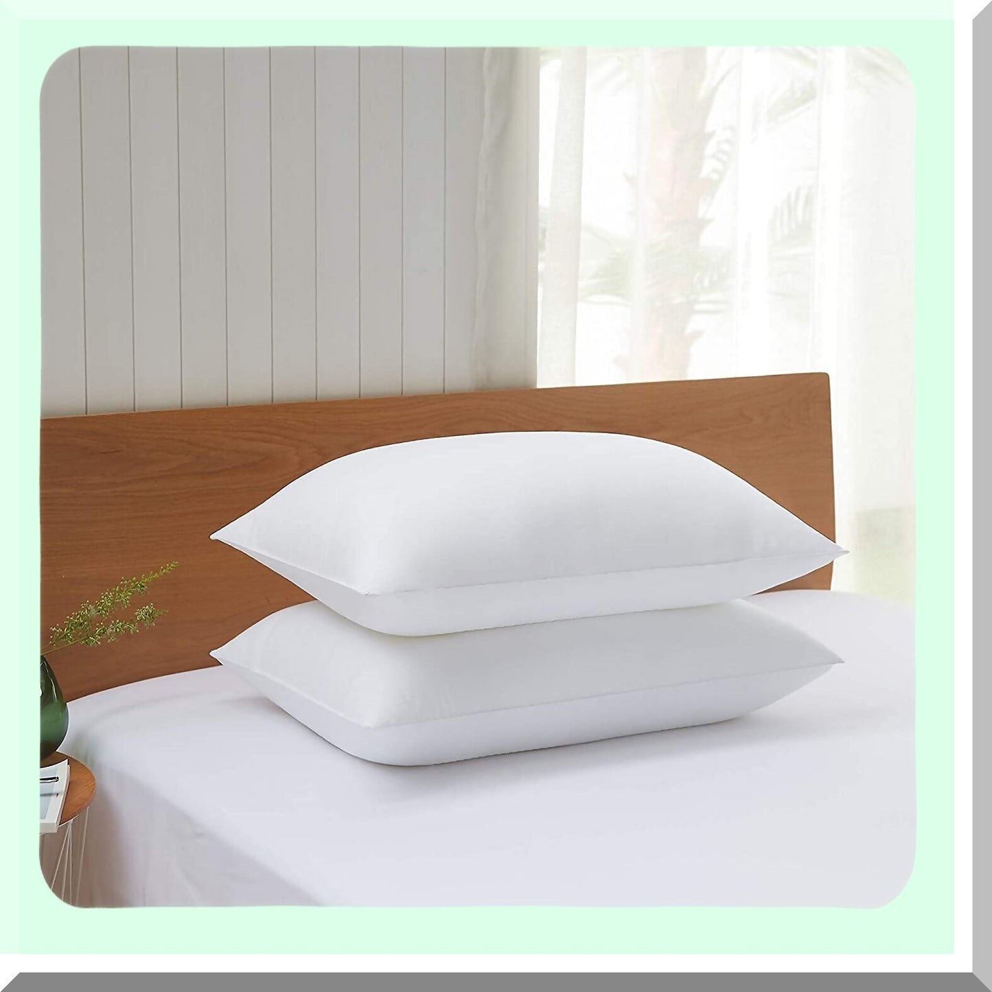 Luxury PlushCool Cooling Pillows - 2 Pack Soft Supportive Bed Pillows for Side Back Stomach Sleepers - Breathable Removable Cover - White 2 Count