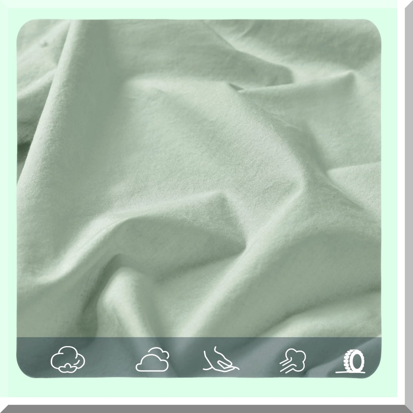 CozyCotton Queen Fitted Sheet - Soft Linen-Like Bottom Sheet with Deep Pockets - Breathable & Warm Sage Green Bedding - Easy Fit, No Shrinkage
