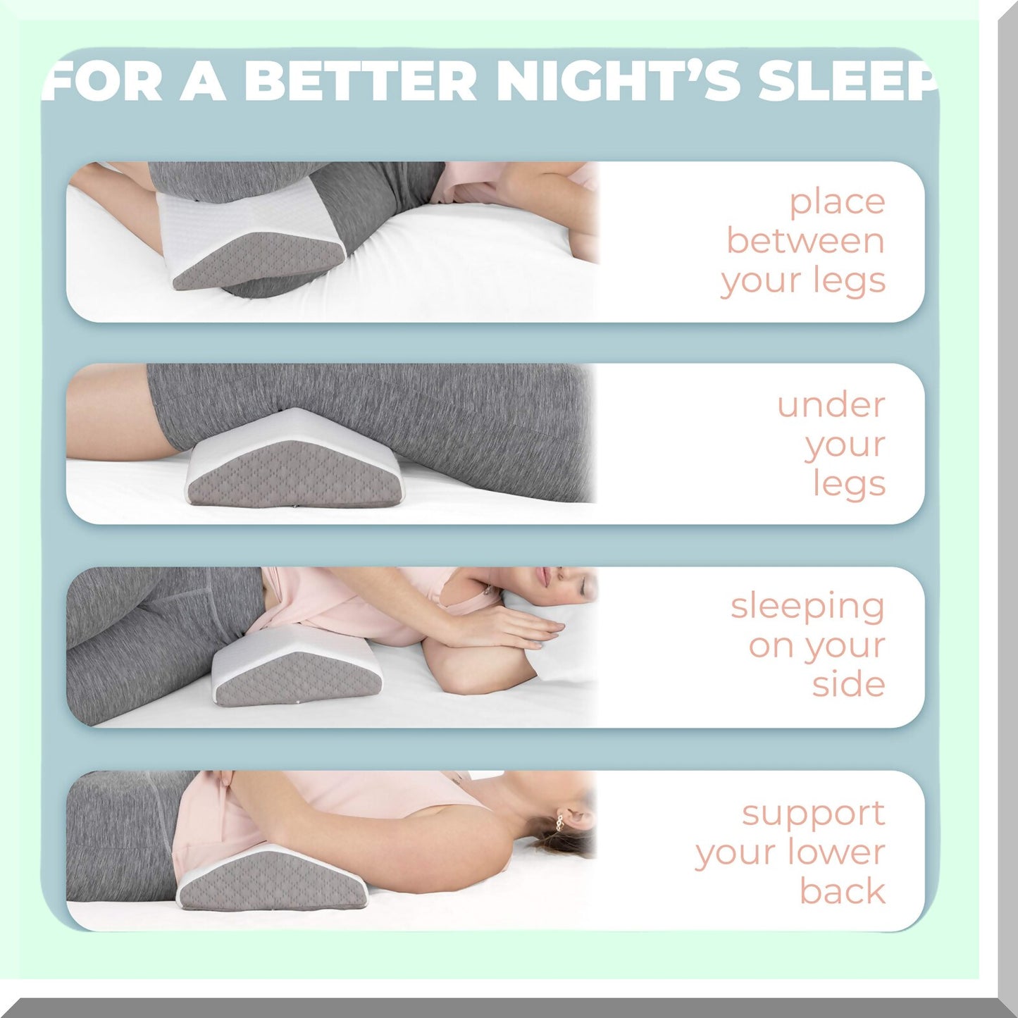 Cooling Memory Foam Lumbar Support Pillow - Stylish Chic Jacquard Cover - Back Pain Relief - Knee Hip Pain - Bolster Pillow - Bed Back Support