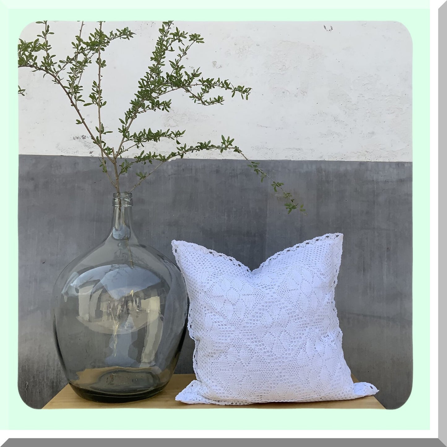 Vintage Lace Floral Pillow Cover - 18 Inch White Cotton Crochet Throw Pillow Case for Sofa & Bed Decor - Decorative Home Accent