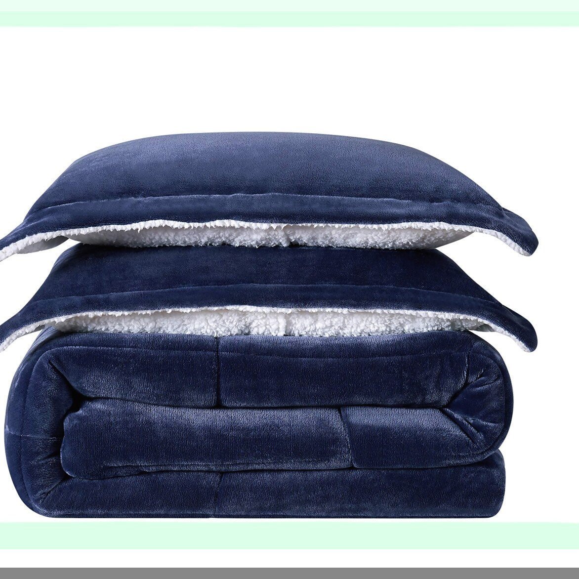 Indigo Bliss Plush Comforter Set - Soft, Warm, Cuddle-Worthy Full/Queen Size Bedding for Ultimate Coziness and Relaxation