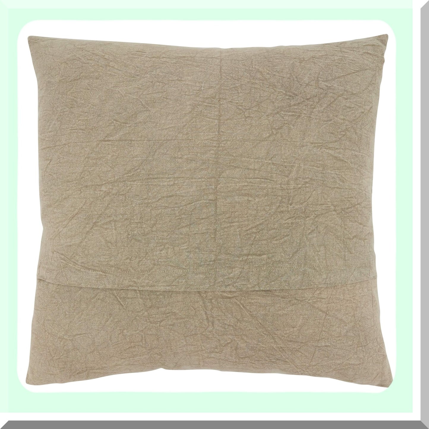 Floral Stone Washed Taupe Pillow Cover - Genevieve Collection - 20"