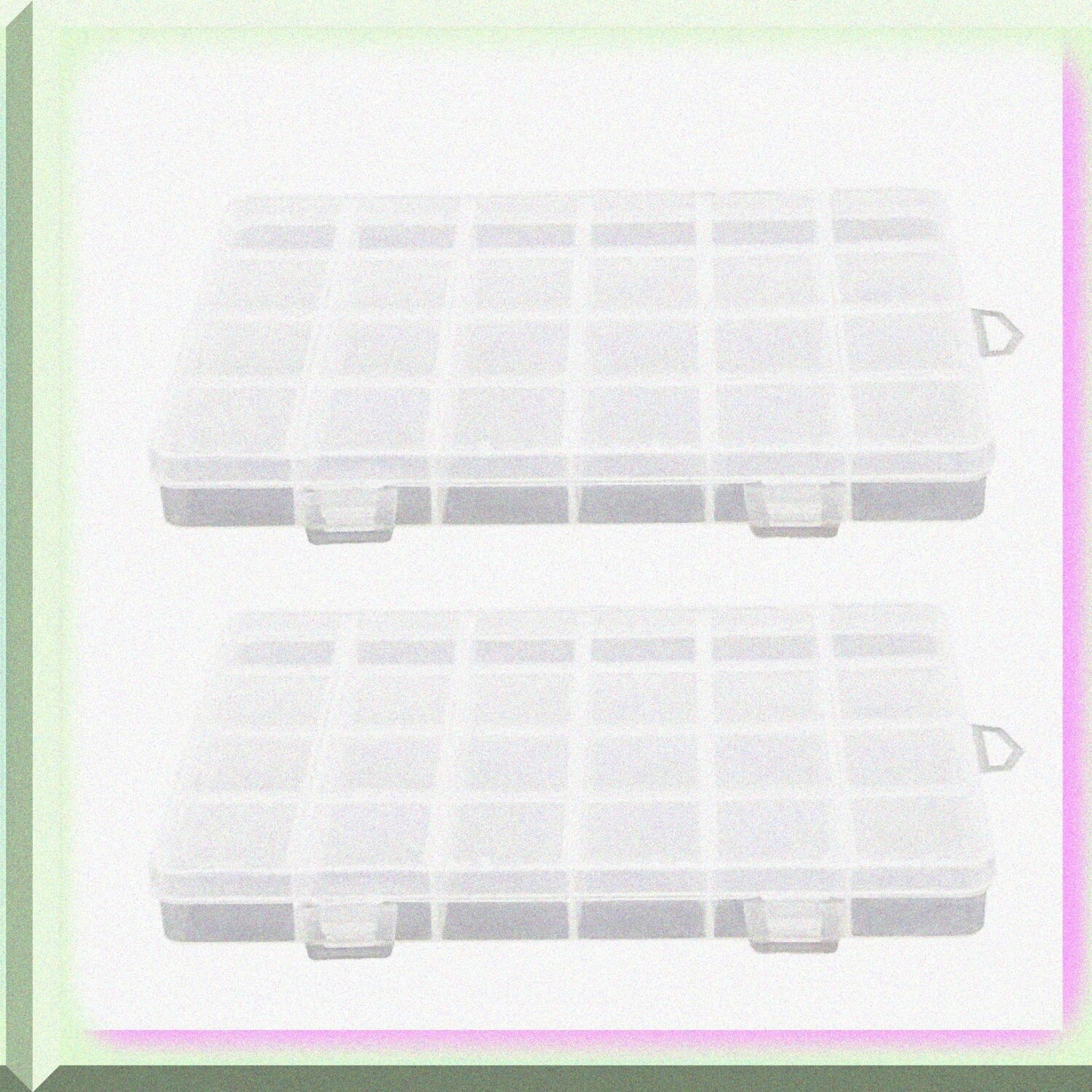 2PCS Clear Plastic Organizer Boxes with 24 Grids