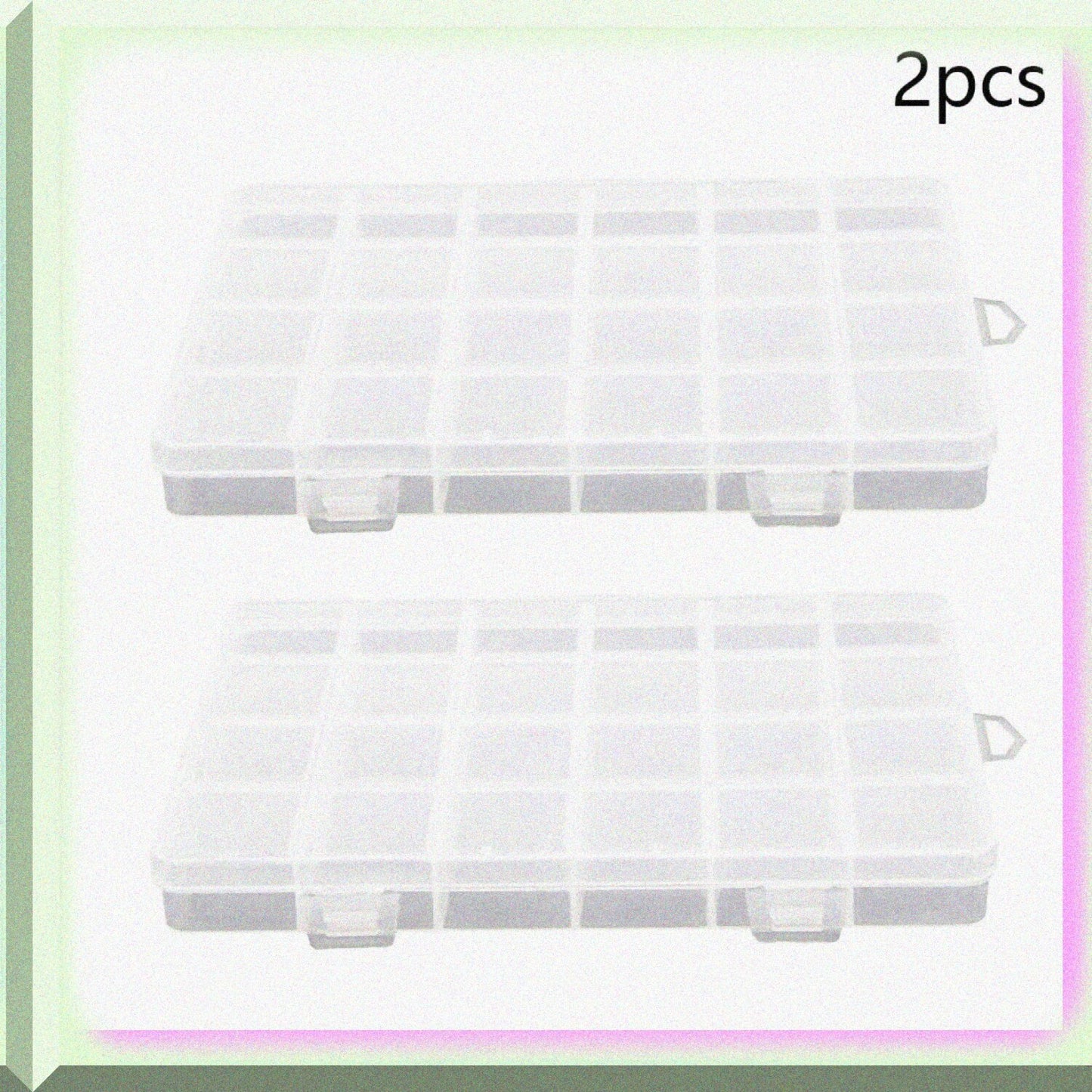 2PCS Clear Plastic Organizer Boxes with 24 Grids