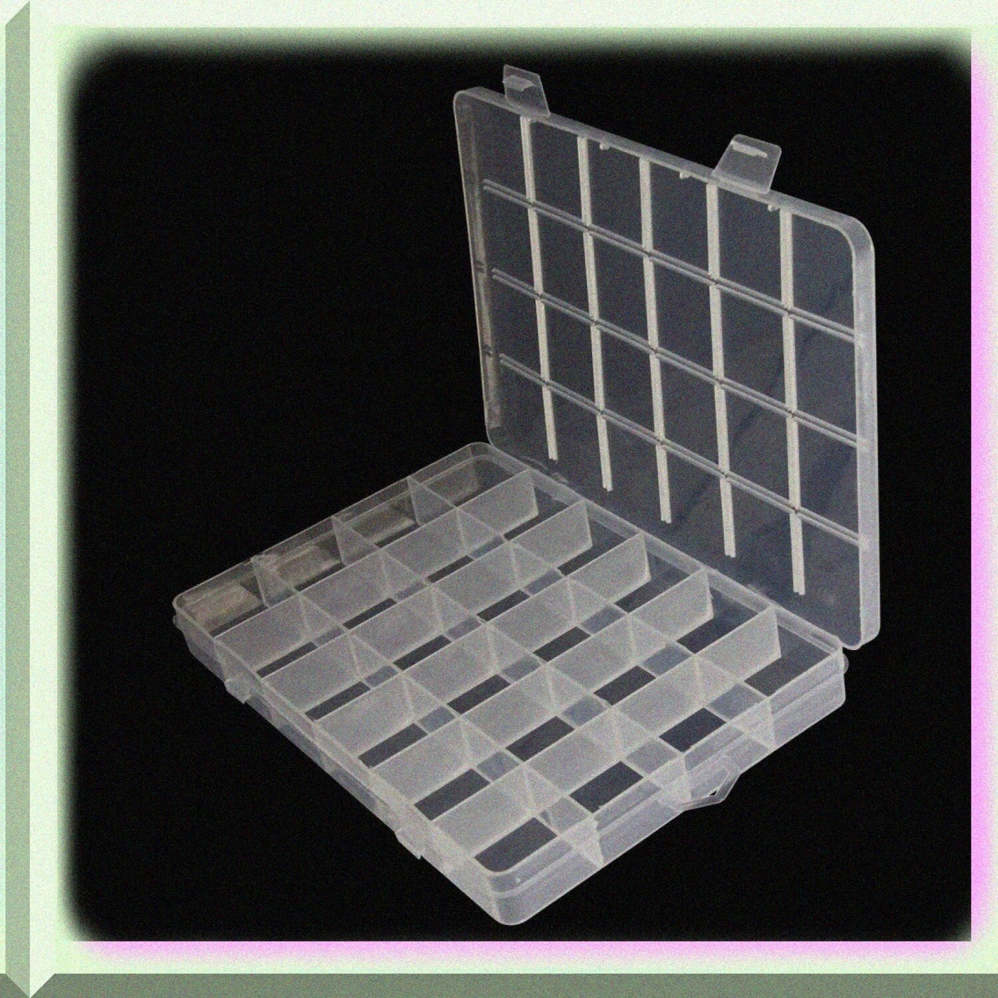 2PCS Clear Plastic Organizer Boxes with 24 Grids