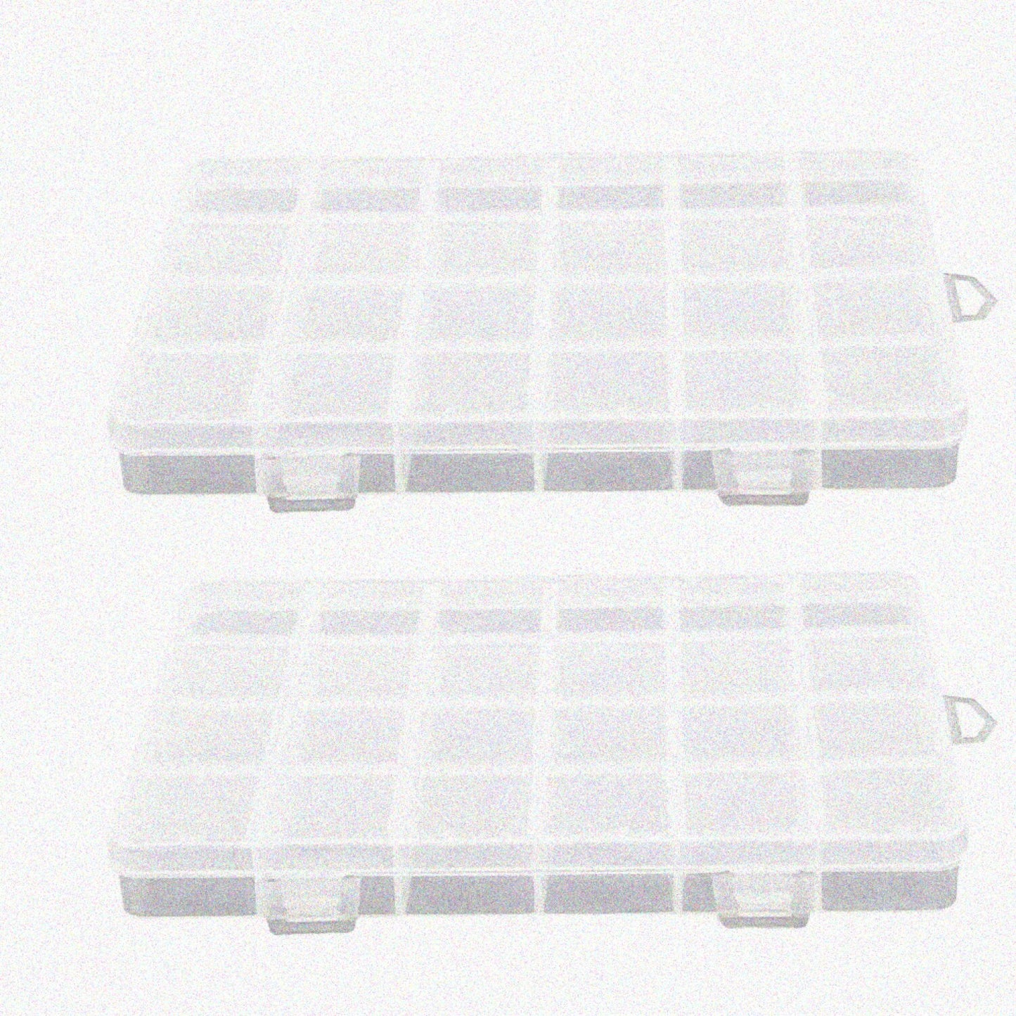 2PCS Clear Plastic Organizer Boxes with 24 Grids