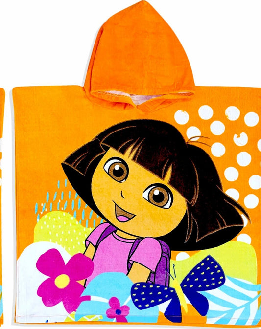 Girls Character Hooded Beach Towel Dora Minnie 22x22