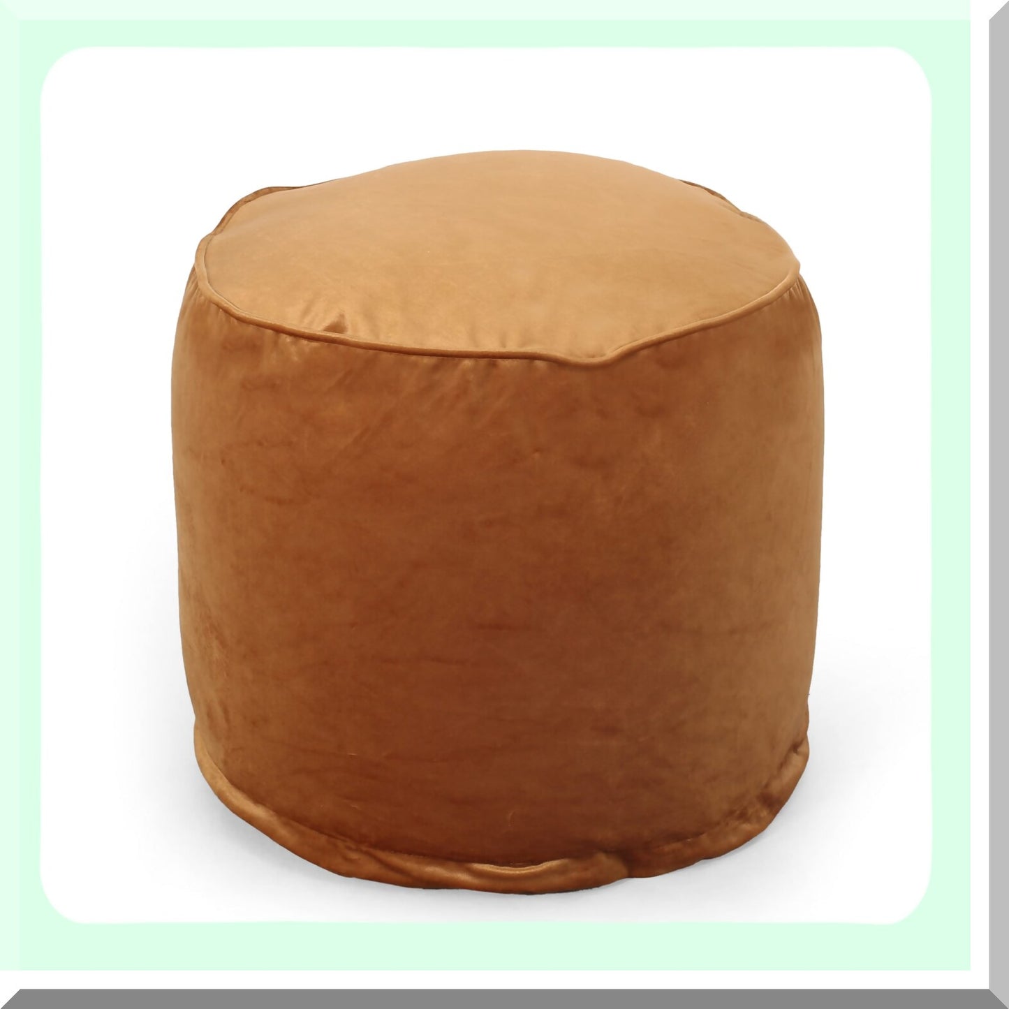 Apricot Bliss Pouf - Luxurious and stylish pouf in a vibrant apricot color, perfect for adding a touch of elegance and comfort to any room.