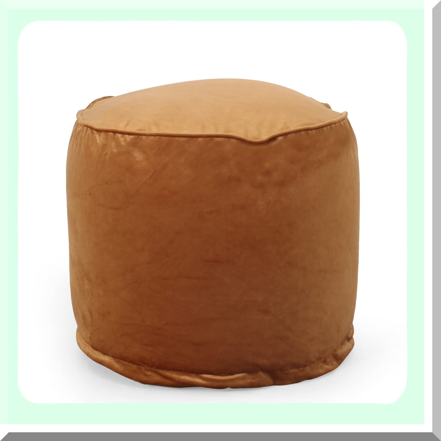 Apricot Bliss Pouf - Luxurious and stylish pouf in a vibrant apricot color, perfect for adding a touch of elegance and comfort to any room.