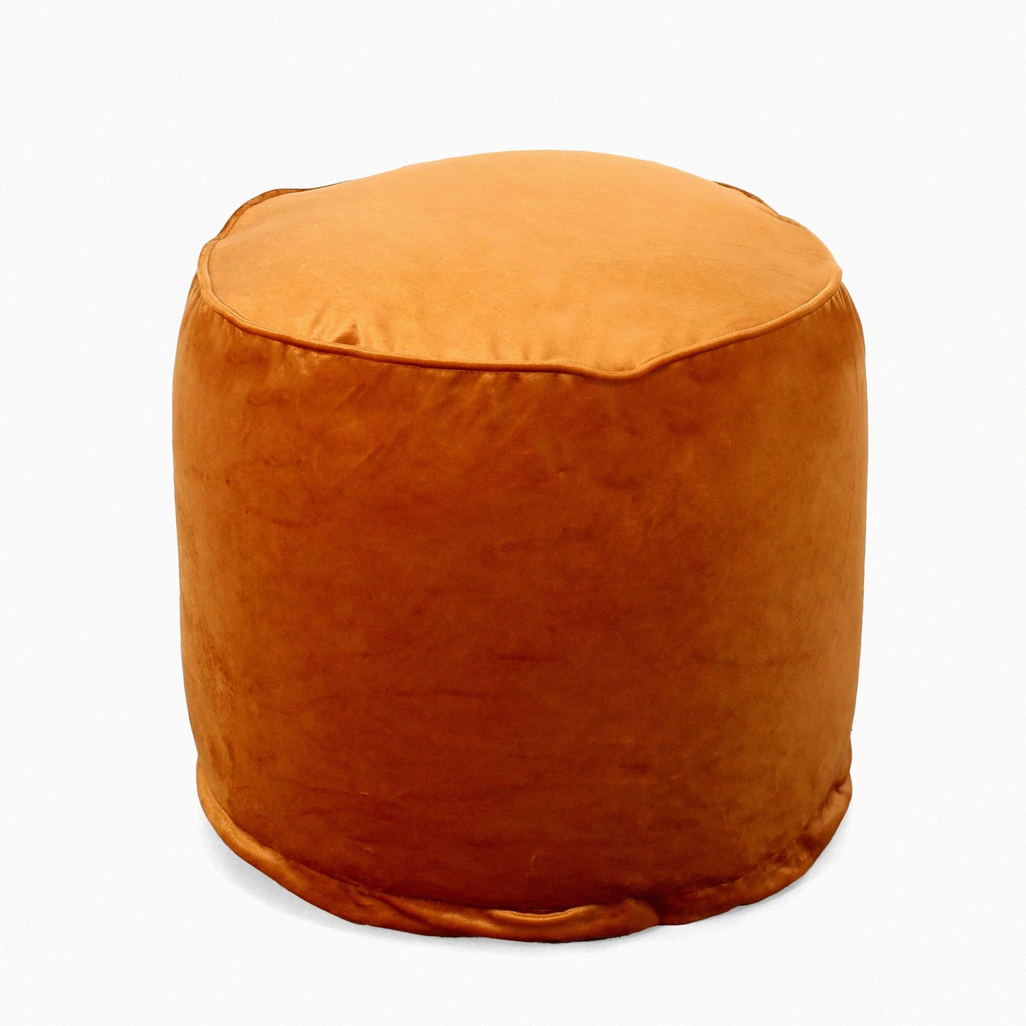 Apricot Bliss Pouf - Luxurious and stylish pouf in a vibrant apricot color, perfect for adding a touch of elegance and comfort to any room.