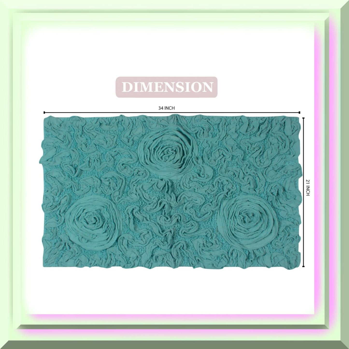 21"x34" Cotton Tufted Bath Rug Turquoise