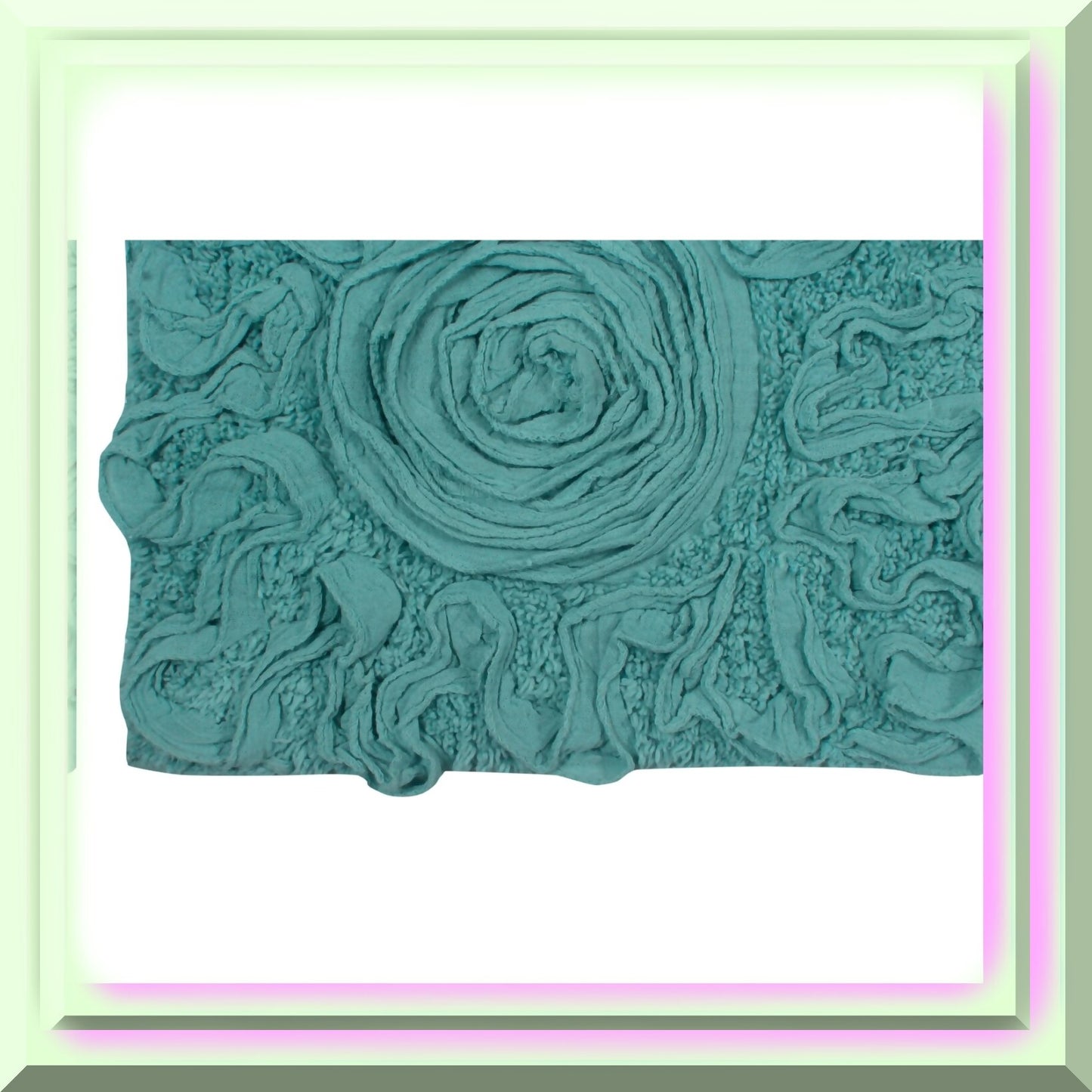 21"x34" Cotton Tufted Bath Rug Turquoise