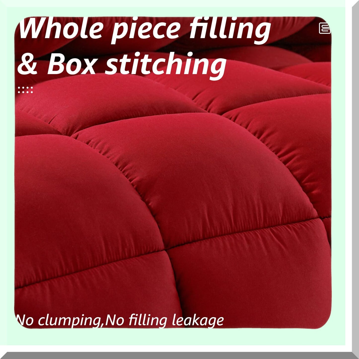 Cooling Winter Warm Queen Size Bed Comforter - Goose Down Alternative Quilted Duvet Insert with Corner Tabs. All Season, Machine Washable in Red color.