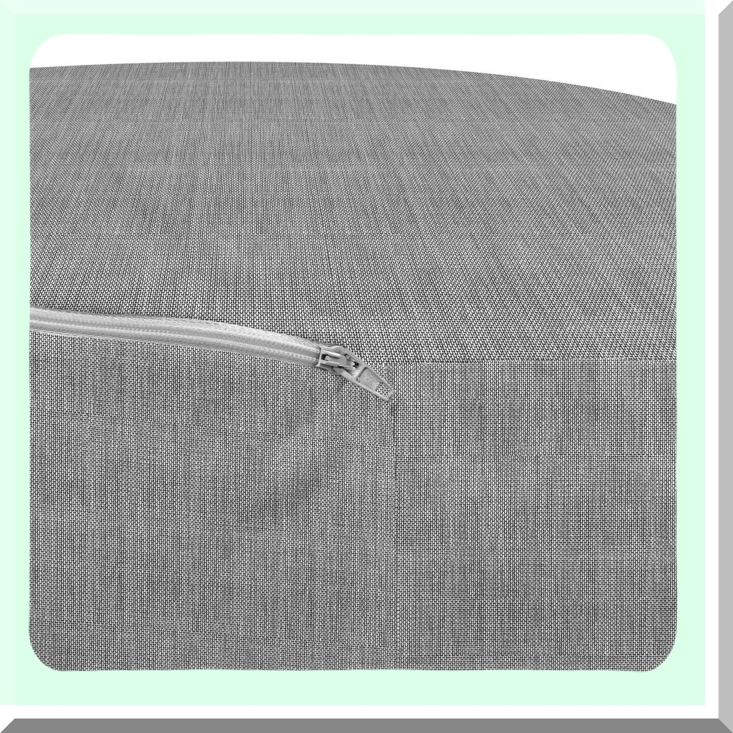 Zippered Suede Pouf Cover - Soft Decorative Fabric Case for Living Room Furniture - Digitally Printed Home Textile - 30" W X 17.3" L - Dimgray