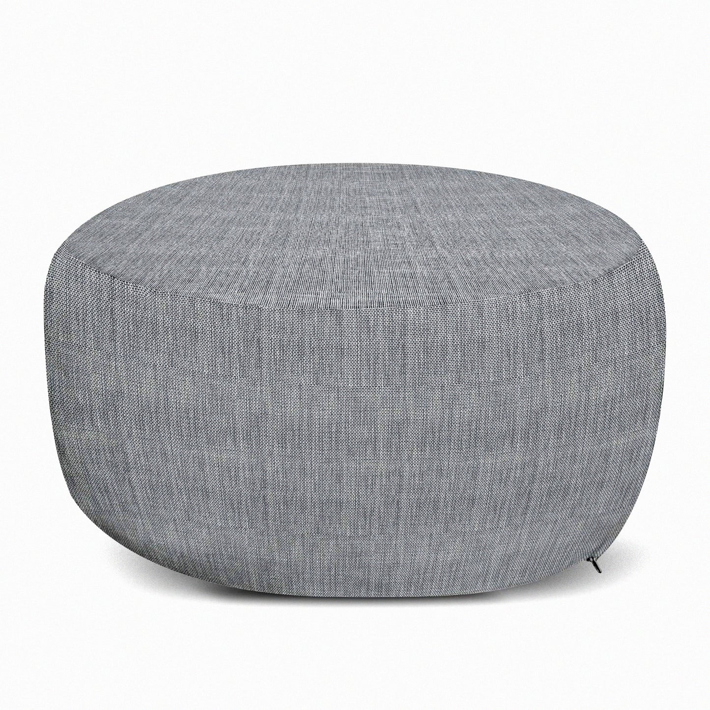 Zippered Suede Pouf Cover - Soft Decorative Fabric Case for Living Room Furniture - Digitally Printed Home Textile - 30" W X 17.3" L - Dimgray