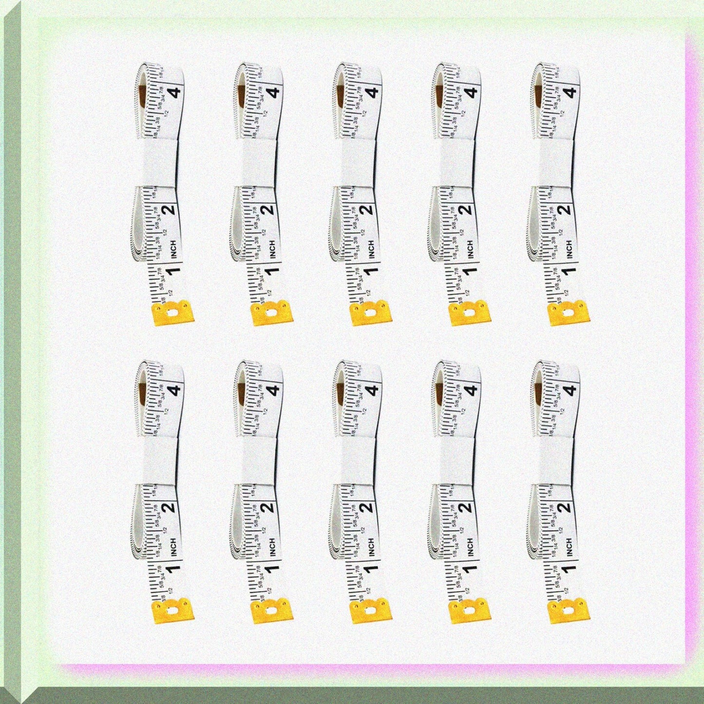 10 Pack 60in White Double-Sided Fractional Measuring Tapes