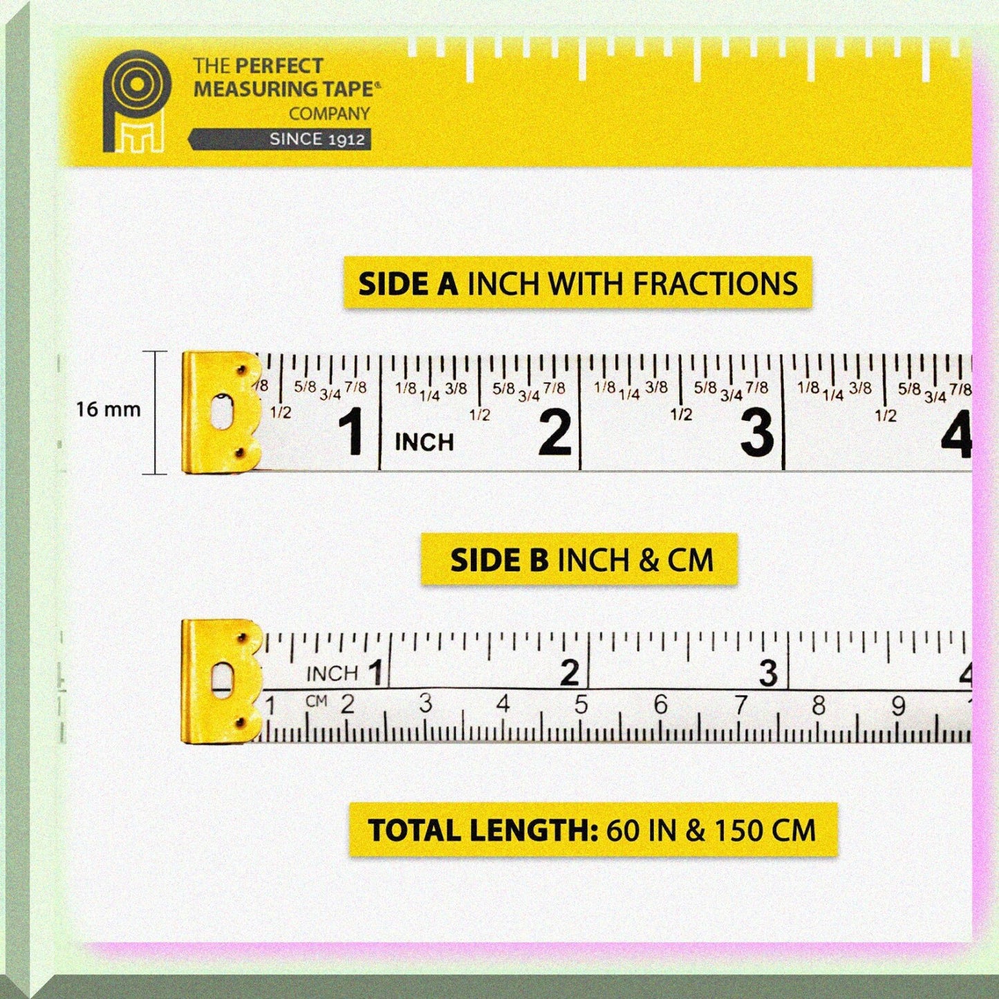 10 Pack 60in White Double-Sided Fractional Measuring Tapes