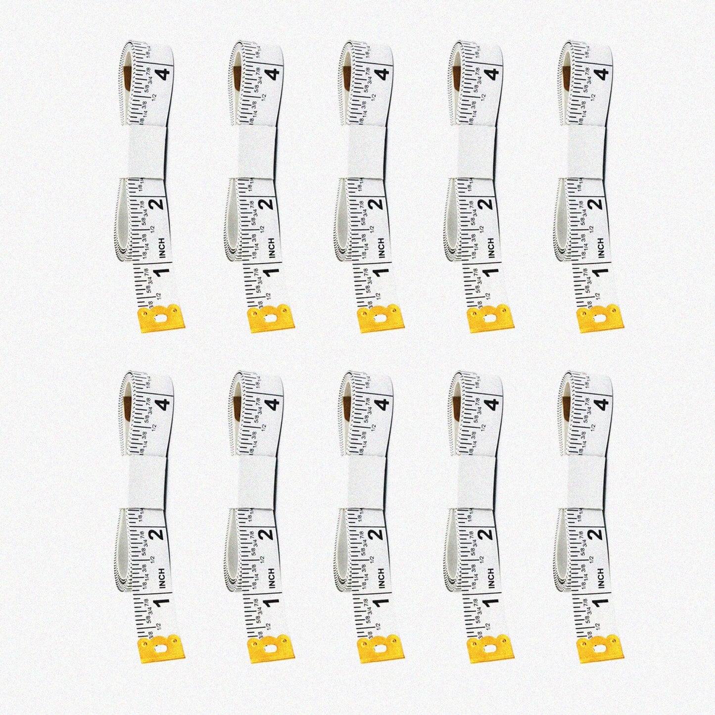 10 Pack 60in White Double-Sided Fractional Measuring Tapes