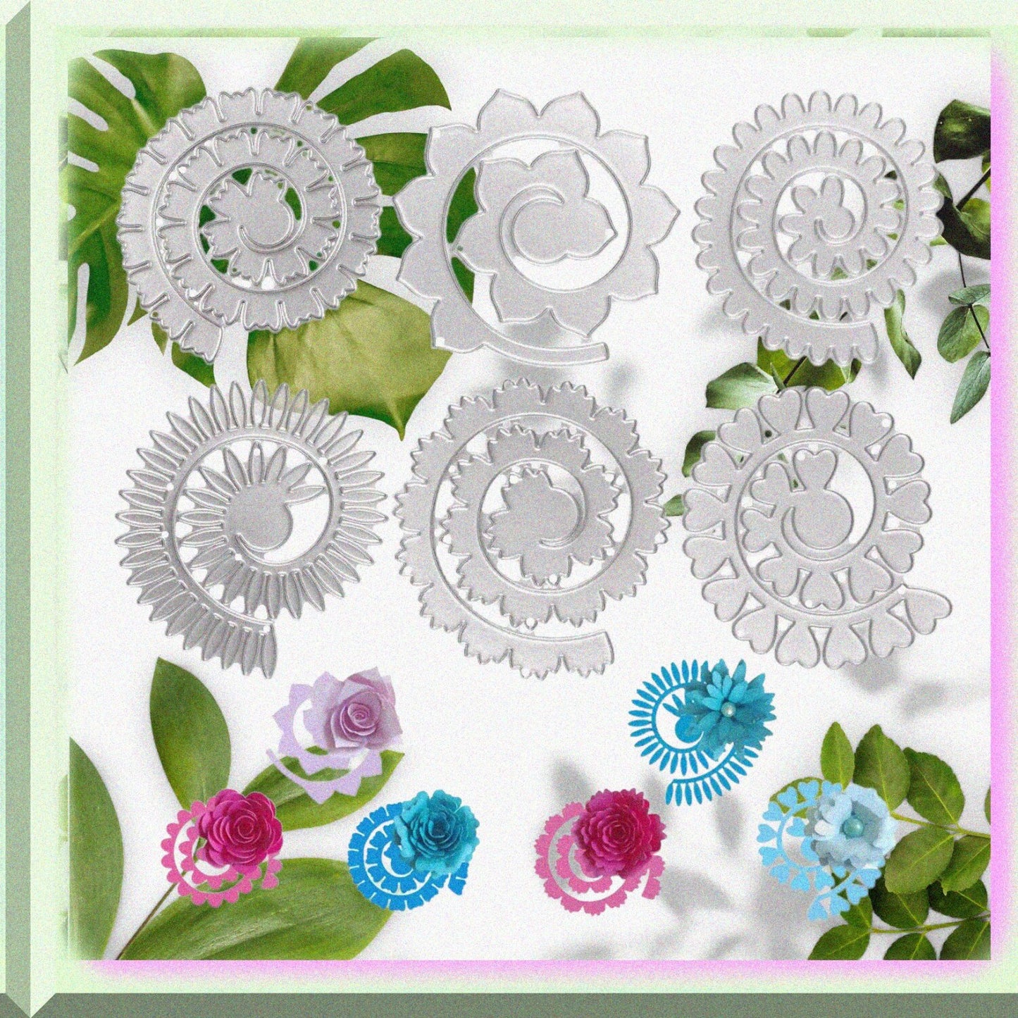 3D Flower Metal Cutting Dies Set 6 PCS for Card Making