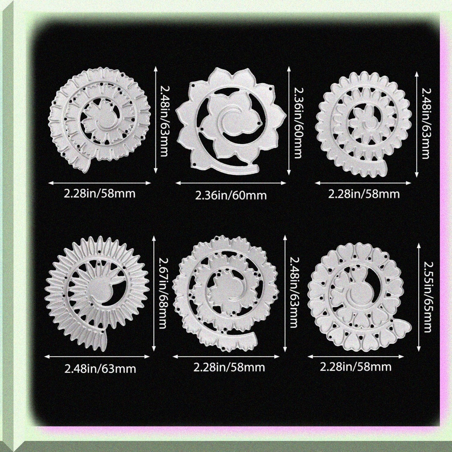 3D Flower Metal Cutting Dies Set 6 PCS for Card Making