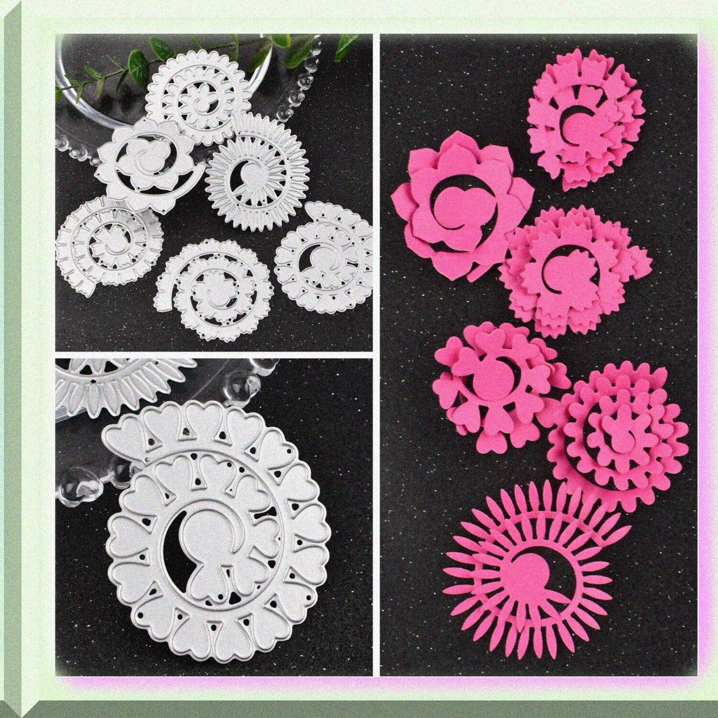 3D Flower Metal Cutting Dies Set 6 PCS for Card Making