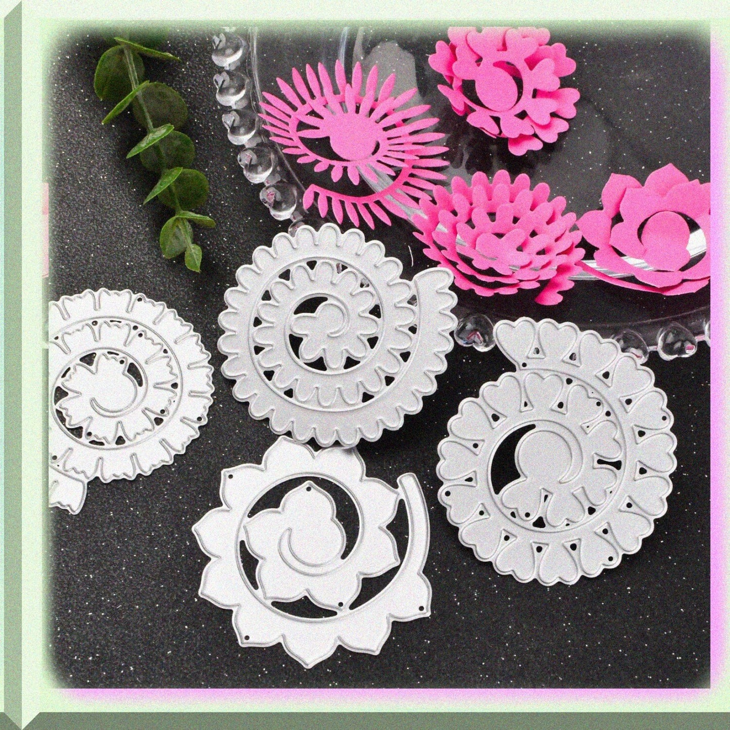3D Flower Metal Cutting Dies Set 6 PCS for Card Making