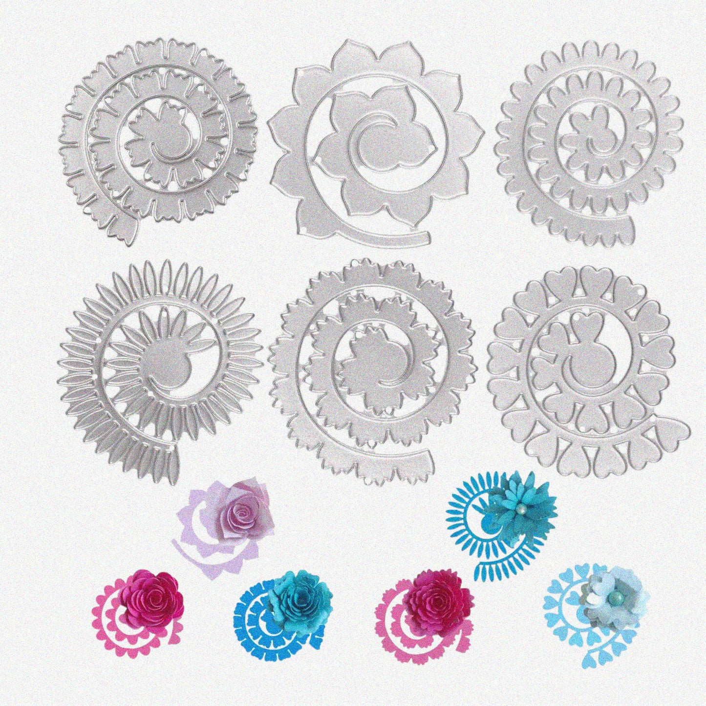 3D Flower Metal Cutting Dies Set 6 PCS for Card Making