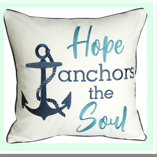 Hope Anchors Soul Decor Pillow - 18" Square Canvas Throw Pillow Cover