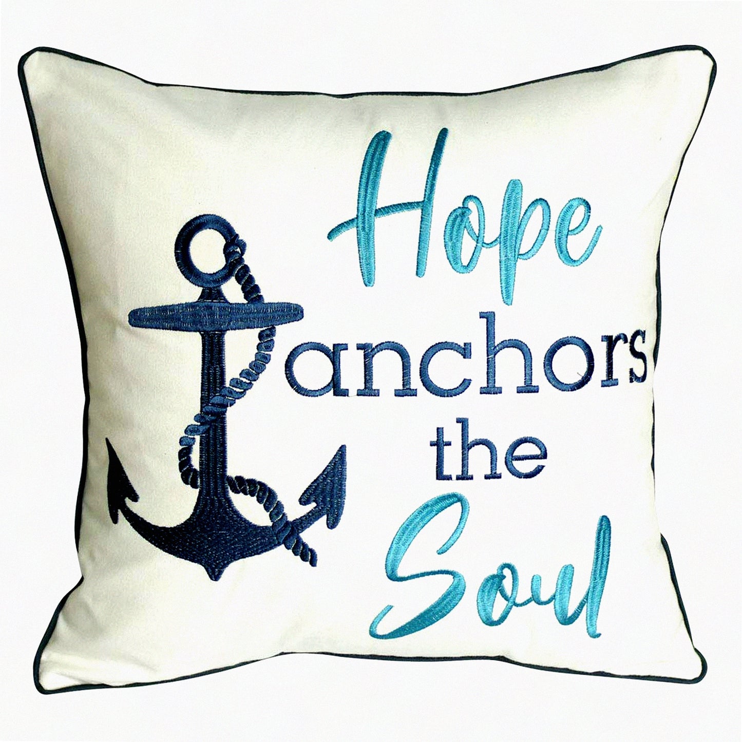 Hope Anchors Soul Decor Pillow - 18" Square Canvas Throw Pillow Cover