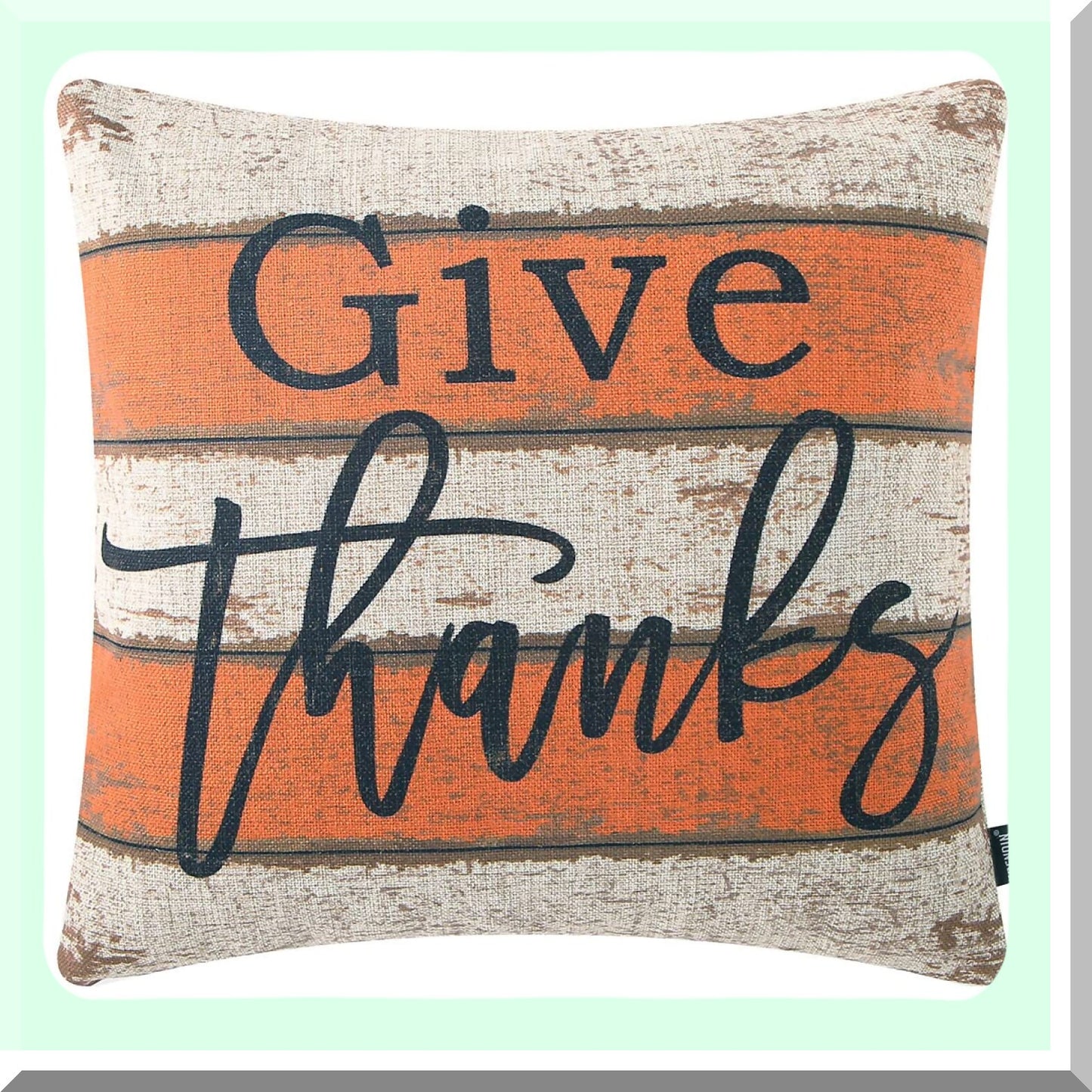 Thankful Harvest Pillow Covers - Fall Decorative Throw Cushion Case - Thanksgiving Orange Sofa Pillowcase - 18x18 Inch Square PL937TR