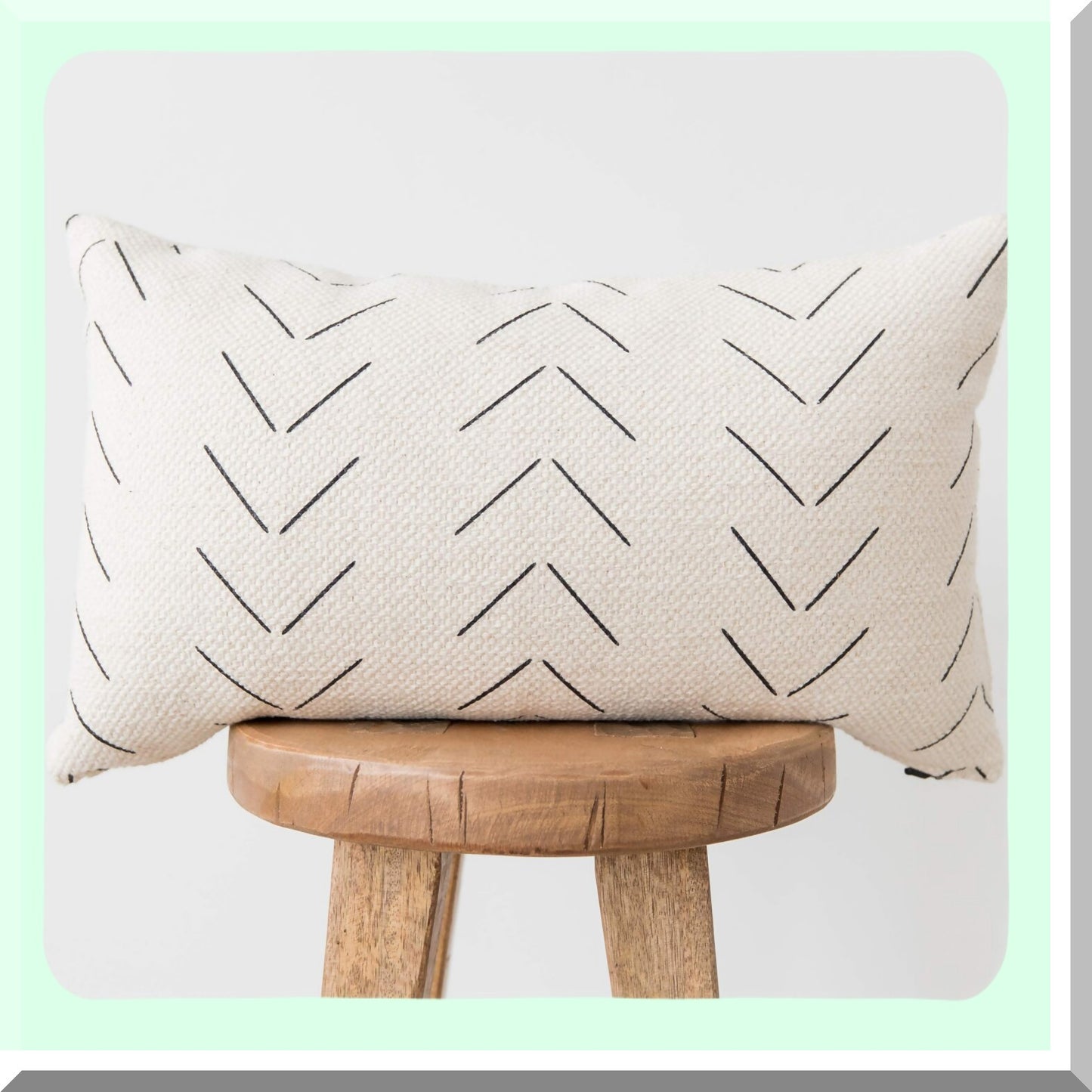 Luxury Black White Lumbar Pillow Cover - Modern Design, Durable Quality, Machine Washable - 12" x 26" Decorative Cushion Case - 1 Pack