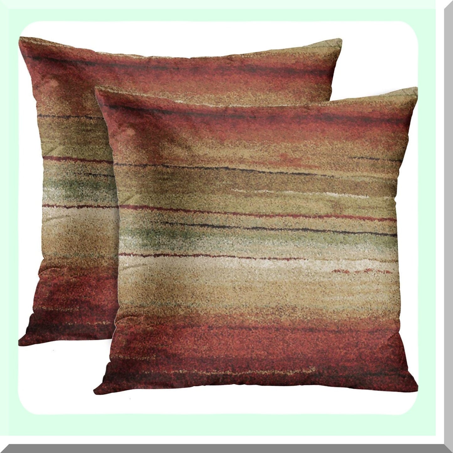 Southwest Geometric Brown Tribal Pillowcase Set - Decorative Home Decor Square 18 x 18 Inch Throw Pillow Cover - Western Inspired