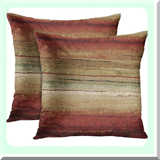 Southwest Geometric Brown Tribal Pillowcase Set - Decorative Home Decor Square 18 x 18 Inch Throw Pillow Cover - Western Inspired