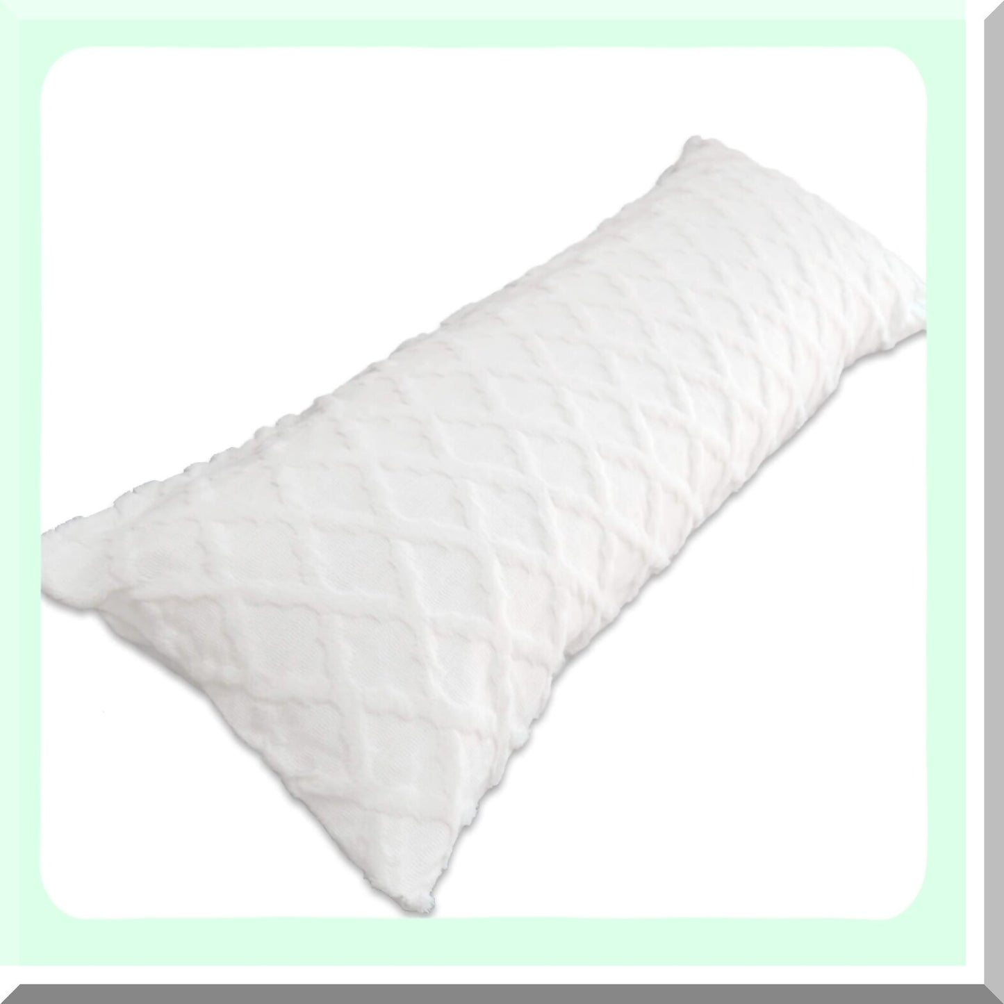 Waffle Velvet White Body Pillowcase - Zippered Cover for Sofa & Bedroom Decor - Soft & Cozy Pillow Protector - Milky White - 21x54 - 1 Piece