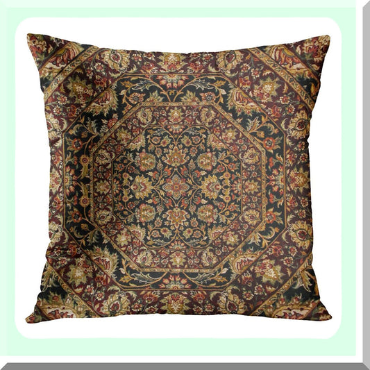 Tribal Brown Hues Decorative Pillow Cover - Hidden Zipper Sofa Cushion Case - Cute Square Throw Pillowcase - 18x18 Inch Printed Design