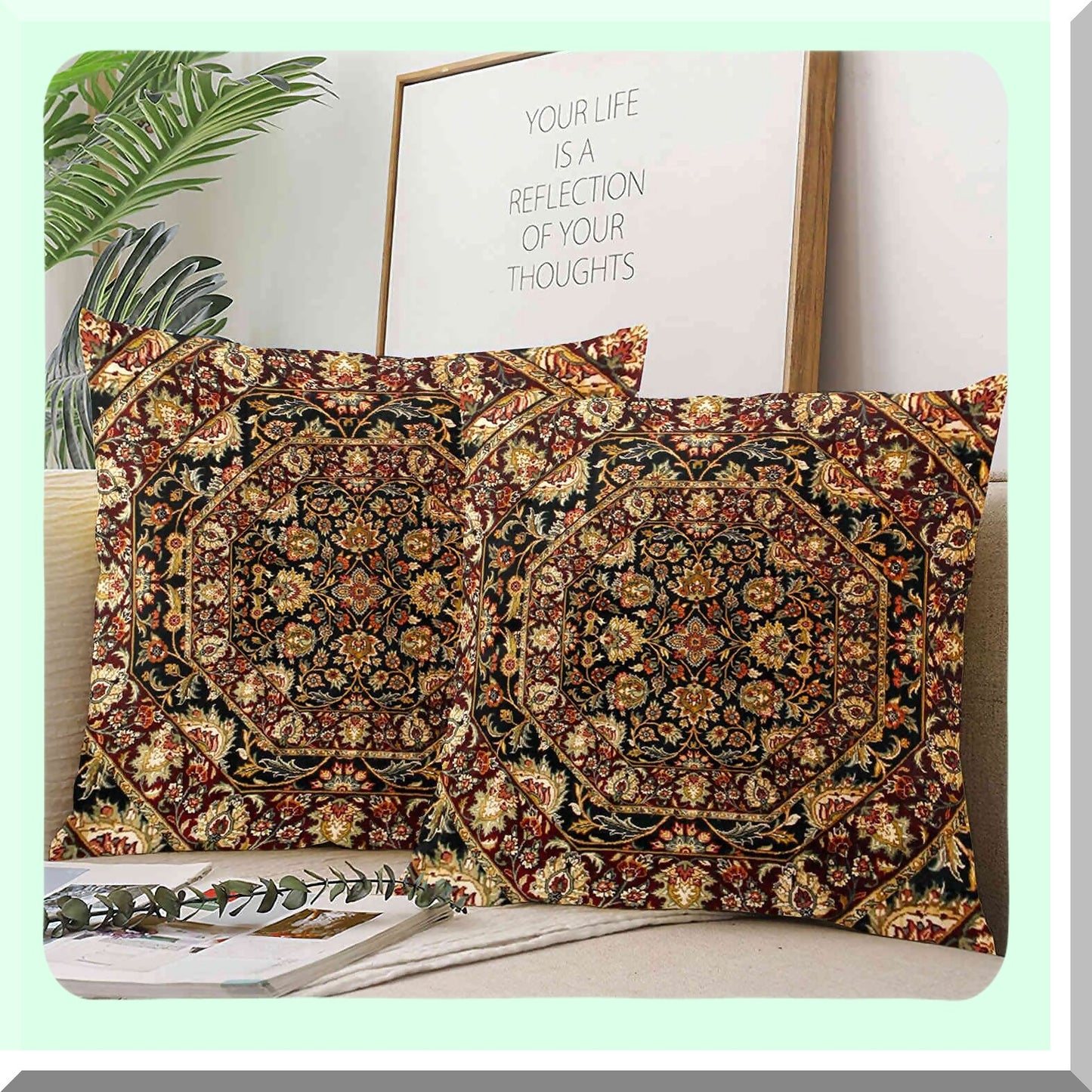 Tribal Brown Hues Decorative Pillow Cover - Hidden Zipper Sofa Cushion Case - Cute Square Throw Pillowcase - 18x18 Inch Printed Design
