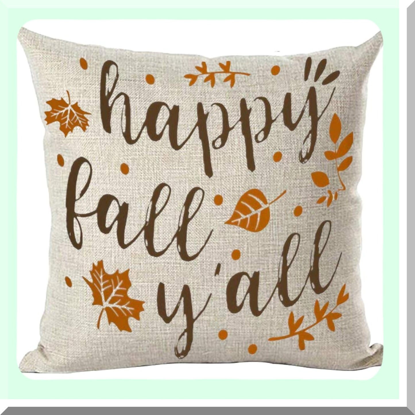 Maple Leaves Retro Watercolor Fall Decorative Pillow Cover - Autumn Home Living Room Sofa Bed Cotton Linen Square 18x18"