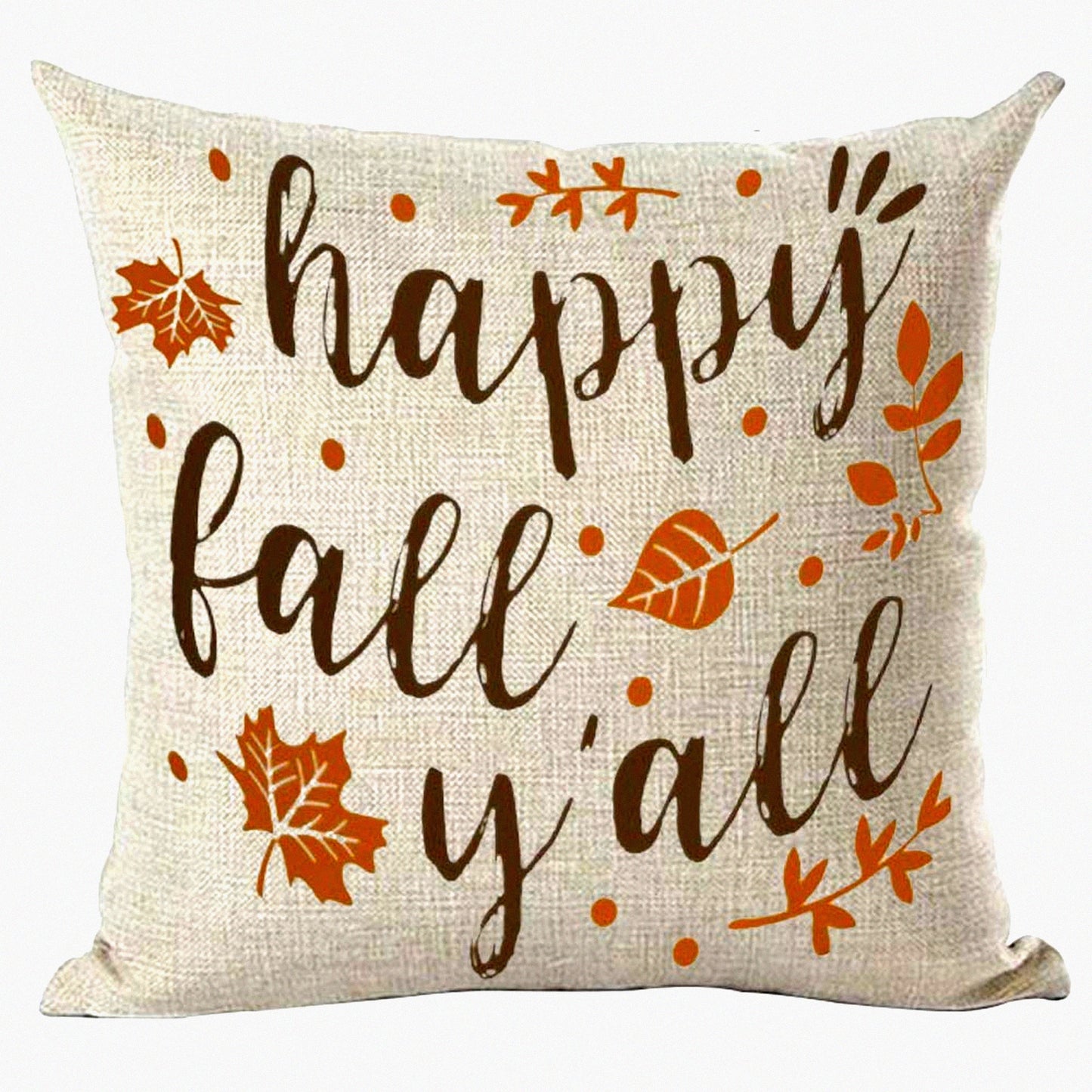 Maple Leaves Retro Watercolor Fall Decorative Pillow Cover - Autumn Home Living Room Sofa Bed Cotton Linen Square 18x18"