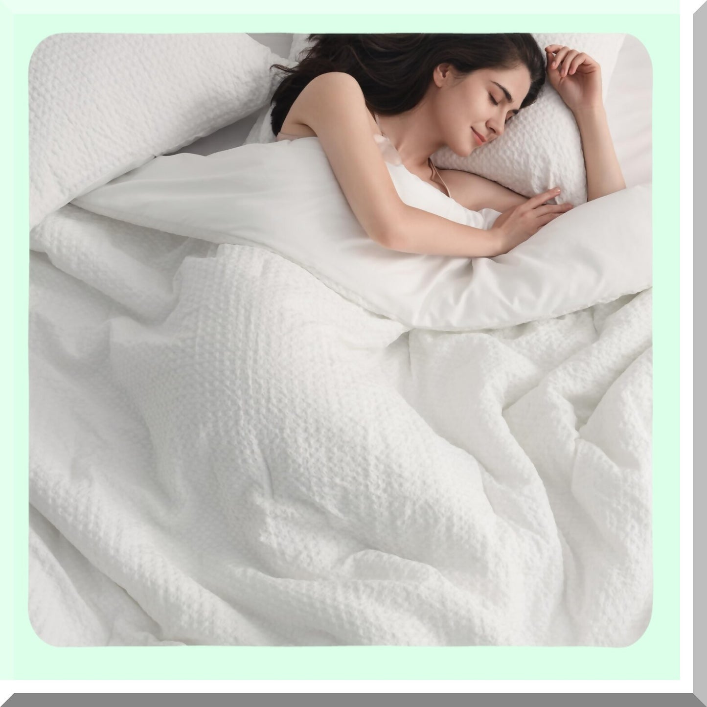 Breathable Waffle Knit Twin Comforter Set - Modern Farmhouse Boho Design - All Season Microfiber Bedding - 2 Piece Twin/Twin XL Comforter & Sham Set